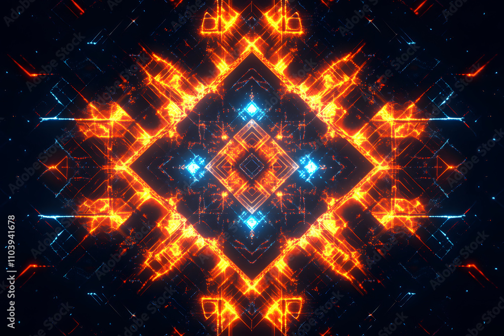 Poster Dynamic abstract design digital art visual composition modern aesthetics fractal patterns energetic vibes