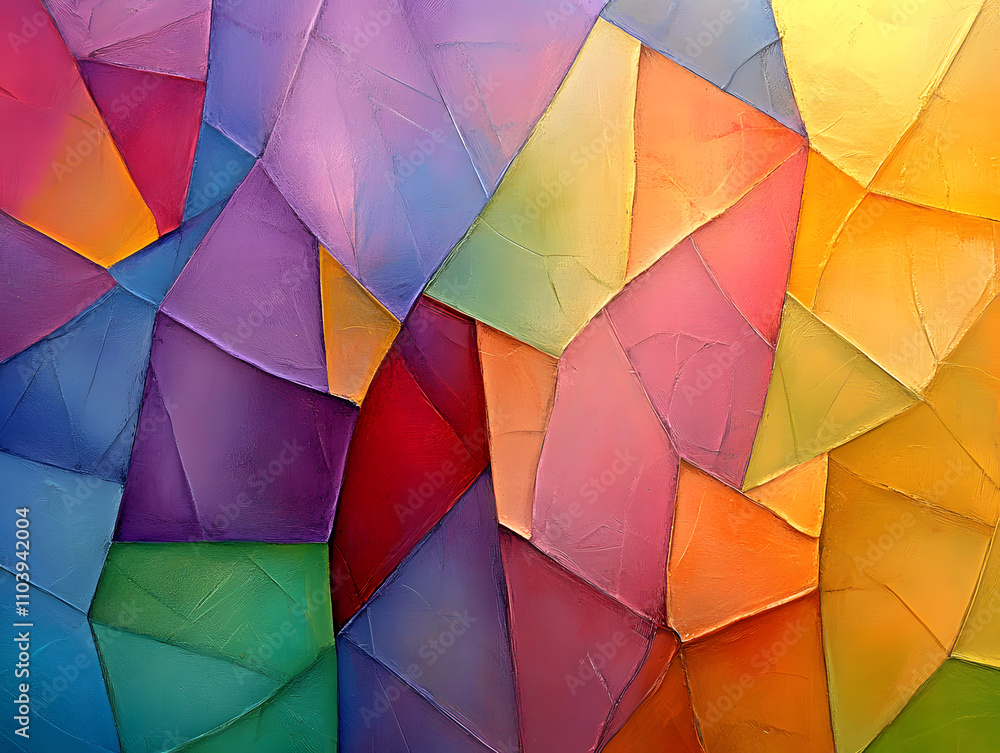 Poster vibrant abstract art displaying colorful geometric shapes art gallery artwork modern environment clo