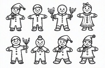 Naklejka premium Illustration features cheerful children in winter attire, including hats and scarves, enjoying a snowy day outdoors. Generative AI