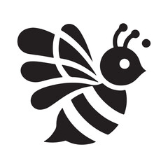 black and cartoon bee
