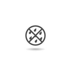 Fototapeta premium No water drop no liquid icon with shadow