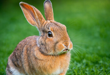 Fototapeta premium cute rabbit with a natural background