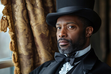 A distinguished black gentleman in period attire.