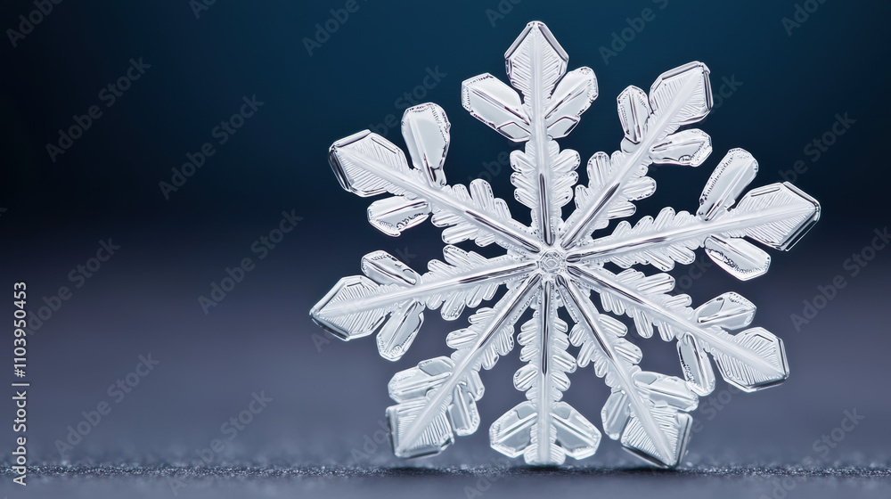 Aufkleber a detailed snowflake rests on a dark surface, showcasing its intricate patterns and crystalline stru