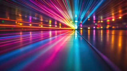 Abstract Vibrant Light Trails Colorful Speed Motion Blur Background