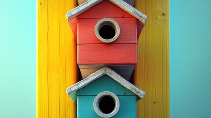  rows of birdhouses on top of each other