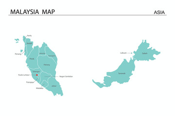Fototapeta premium Malaysia Map with outline