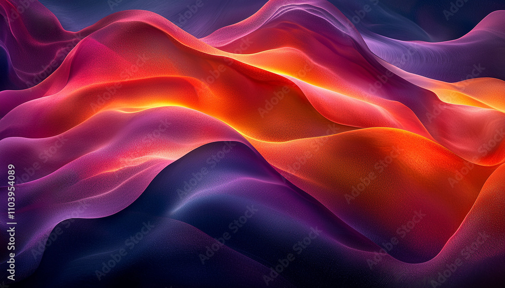 Aufkleber vibrant colors flowing in smooth wave pattern backdrop generated by ai