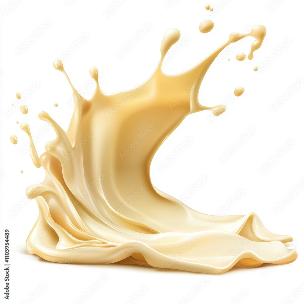 Poster smooth cream splash with dynamic motion and soft color variation