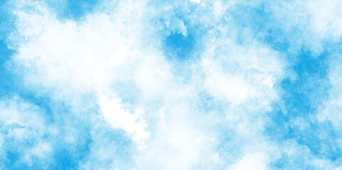 Abstract Watercolor shades blurry and defocused Cloudy Blue Sky Background, White cloud on blue sky background, modern creative themes beautiful concept art, Grunge light sky blue shades watercolor  .