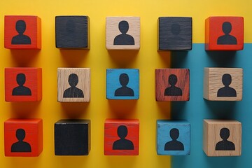 Overhead Minimal Diverse Community Yellow Blocks Silhouette Texture