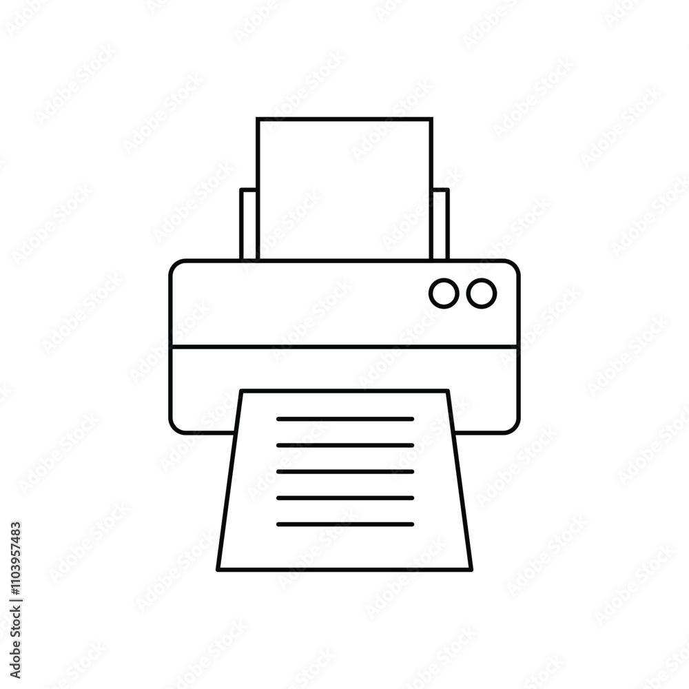 Aufkleber printer icon template color editable. print documents technology symbol. calendar, chart and checkli