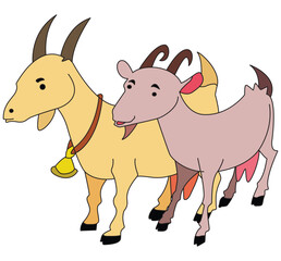 Two goat vector illustration