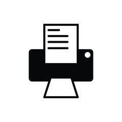 Black Printer icon isolated on white background. Fax vector icon. Vector illustration. Eps file 22.