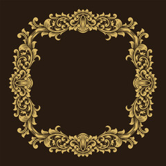 Vector frame Luxury ornament floral vector Illustration editable color