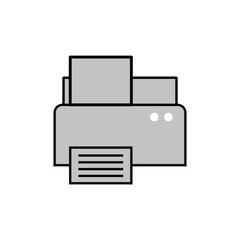 Printer icon vector. Office paper business work printing machine illustration. Print documents technology symbol. Eps file 25.