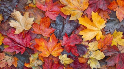 Obraz premium Vibrant Autumn Leaves: A Symphony of Colors