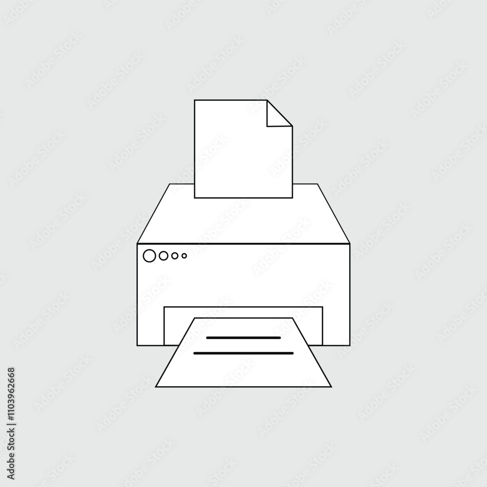 Aufkleber printer icon. print documents technology symbol. video camera and attach clip web icons. printer sym