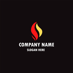 Fire Flame Logo design vector. Bonfire Silhouette Logotype icon