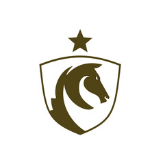 Gold stars horse head silhouette logo illustration