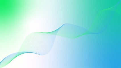 Abstract wavy lines and neon glow on a graient background, soundwave on a dark reflective surface, Modern multicolor wave of light is displayed on black background