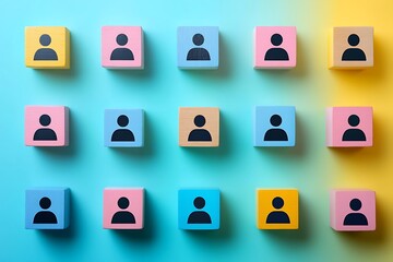 Pastel Workforce Planning Colorful Blocks Top View