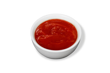 Fresh Ketchup Isolated PNG with Transparent Background in a Bowl