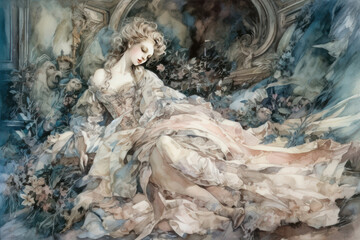 woman in retro style