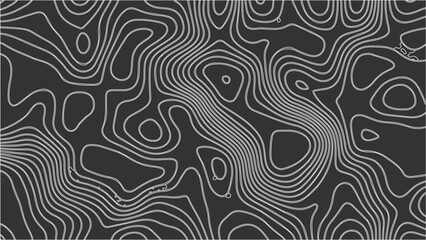 Obraz premium Topography vector background, banner. Imitation of a geographical map, contour lines. Modern design with topographic wavy pattern design.paper texture Imitation of a geographical map shades