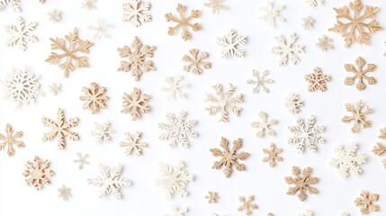 silver snowflakes christmas decoration isolated on white