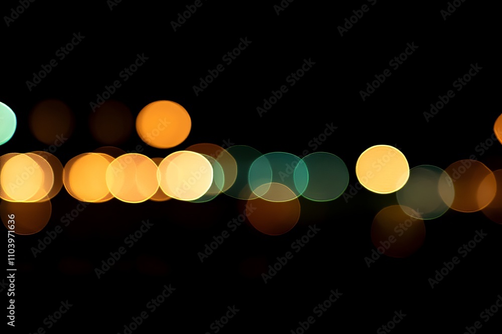 Poster abstract art of softly blurred colorful lights creating a dreamy atmosphere in a dark setting for cr