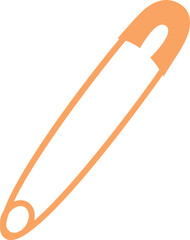 A yellow safety pin is shown in a white background