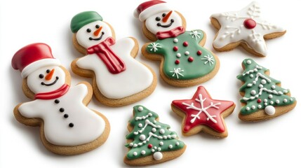 Obraz premium set of christmas cookies isolated on white