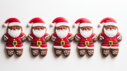 set of christmas cookies isolated on white