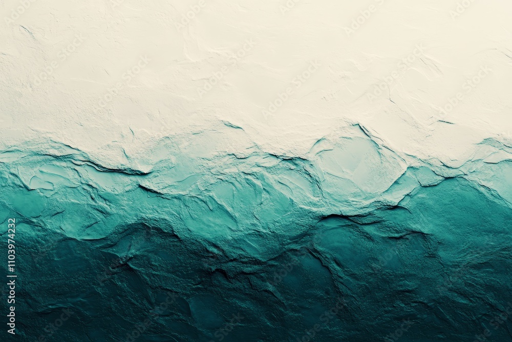 Poster abstract gradient texture featuring waves in soothing shades of teal and white, creating an artistic