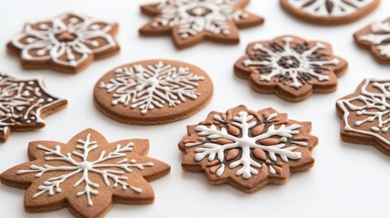 set of christmas cookies isolated on white