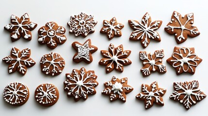 Fototapeta premium set of christmas cookies isolated on white