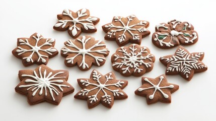 Fototapeta premium set of christmas cookies isolated on white