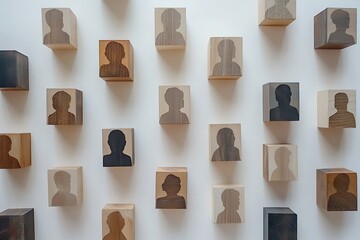 Simple Wood Grain Human Silhouette Variations Conceptual Art