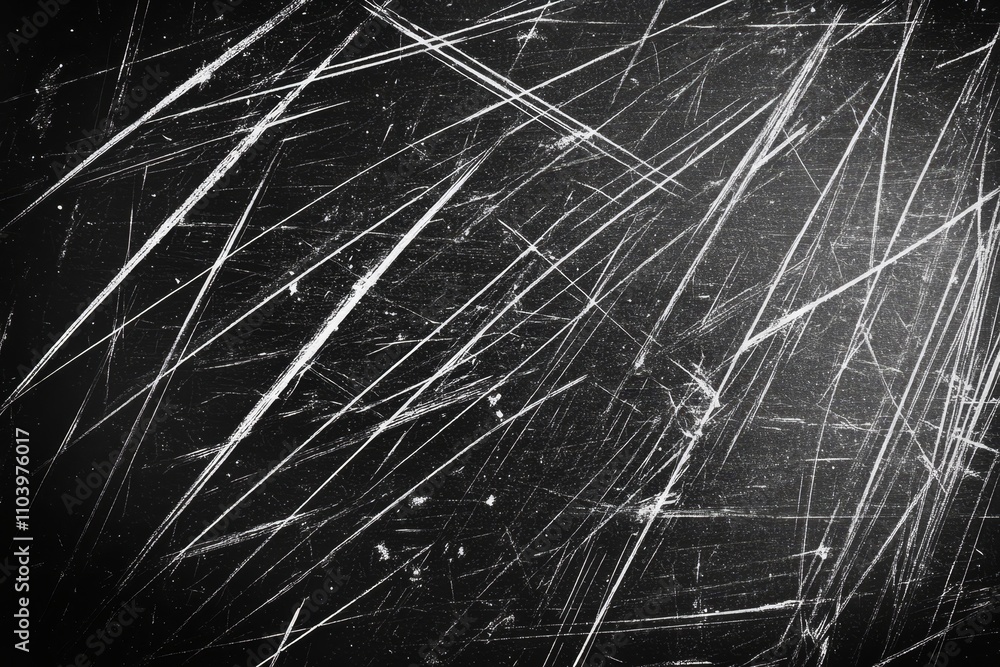 Aufkleber abstract texture of scratched black surface with sharp lines and artistic patterns for creative back
