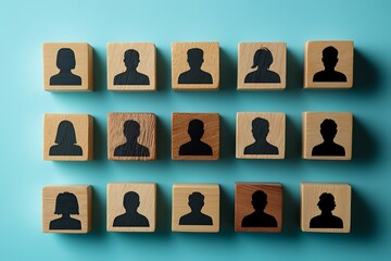 Simple Workforce Icons Dark Brown & Light Brown Team Grid