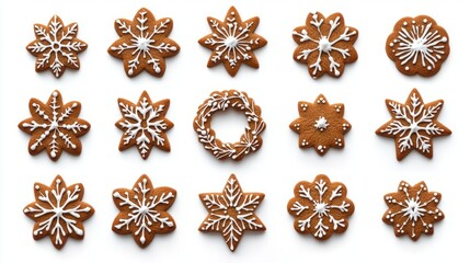 Fototapeta premium set of christmas cookies isolated on white