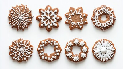 Fototapeta premium set of christmas cookies isolated on white