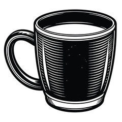  Hand-drawn Ceramic Mug with Hot Beverage, Perfect for Coffee Lovers and Kitchen Decor Designs