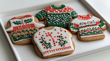 set of christmas cookies isolated on white