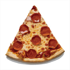 Tasty Pepperoni Pizza Slice Isolated Stock Photo for Culinary Projects