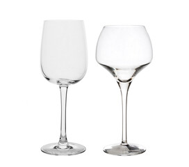 Transparent wine glass isolated on white background