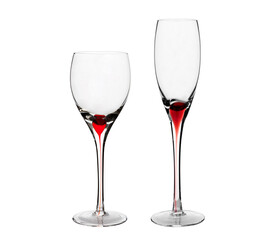 Transparent wine glass isolated on white background