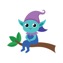 A trixie sit on the tree branch vector illustration