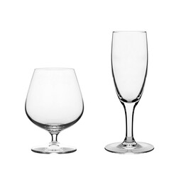 Two wineglass isolated on white background